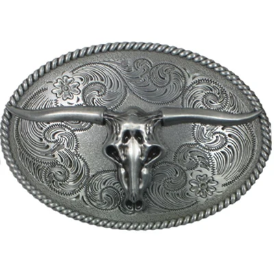 Western Style Longhorn Belt Buckle