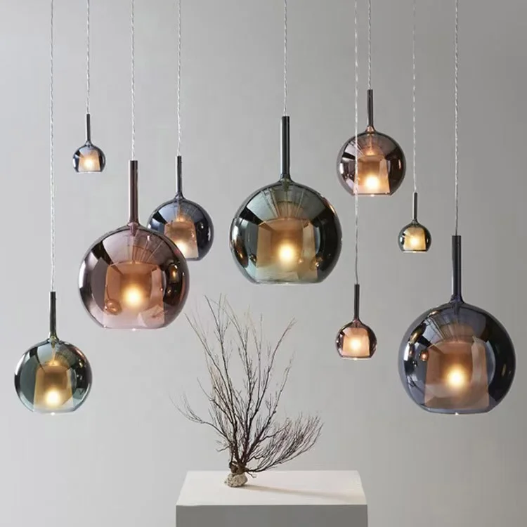 Glass Ball Contemporary Minimalist Simple Nordic Bell Luxury Chandelier Classic Style Bedroom Copper Led Modern Pendant Light