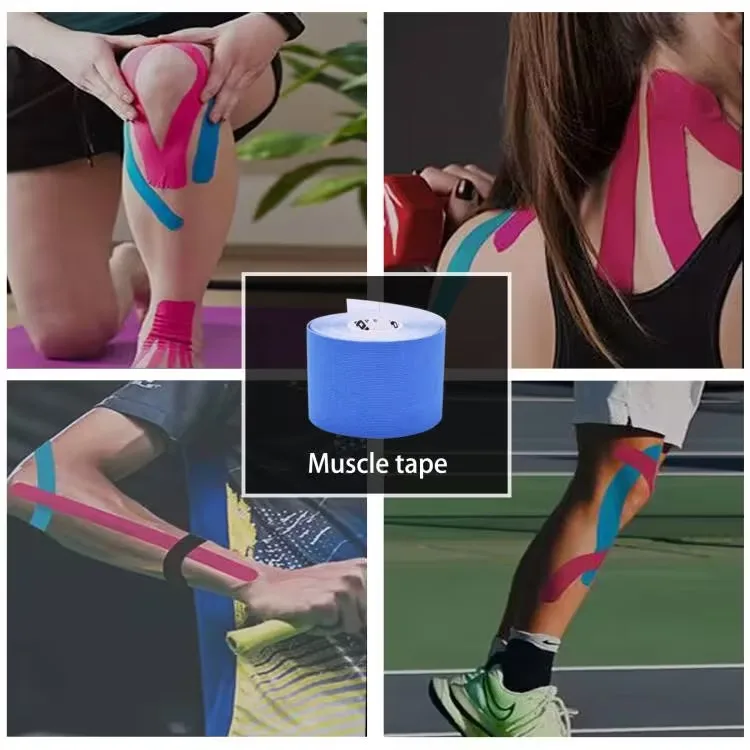 NQ SPORTS Custom Logo Waterproof Kinesiology Precut Sports Medical Tape 5cm 10cm Elastic Athletic Muscle Tape for Knee and Face