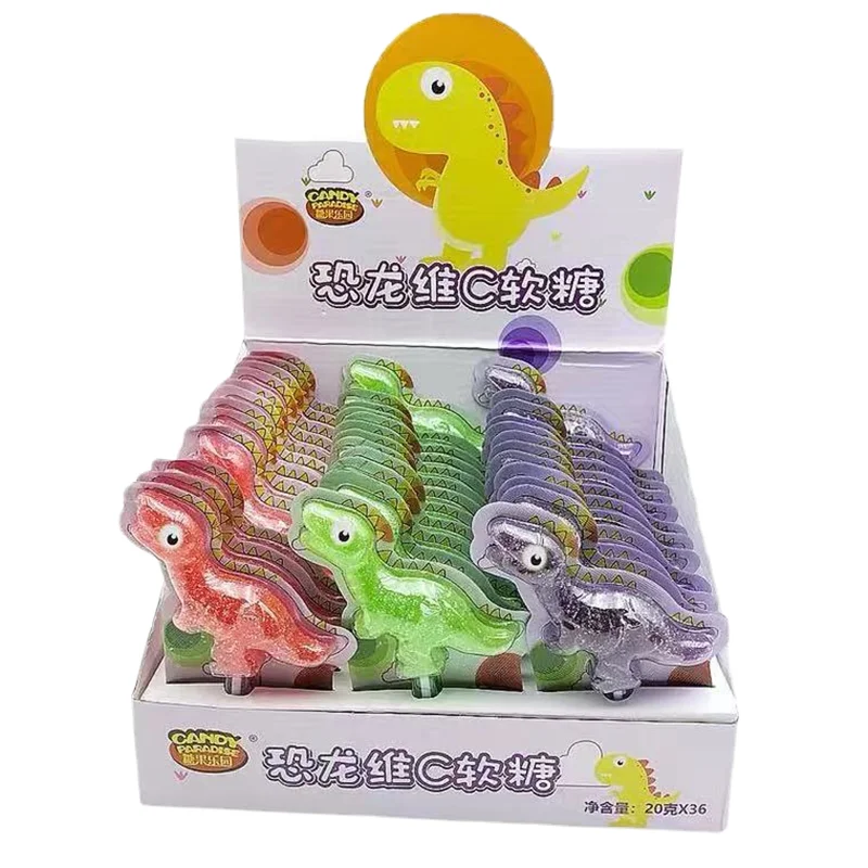 HY Toys send children candy cute animal Dinosaur lollipop full box of bulk Fruit c fruit mixed fudge