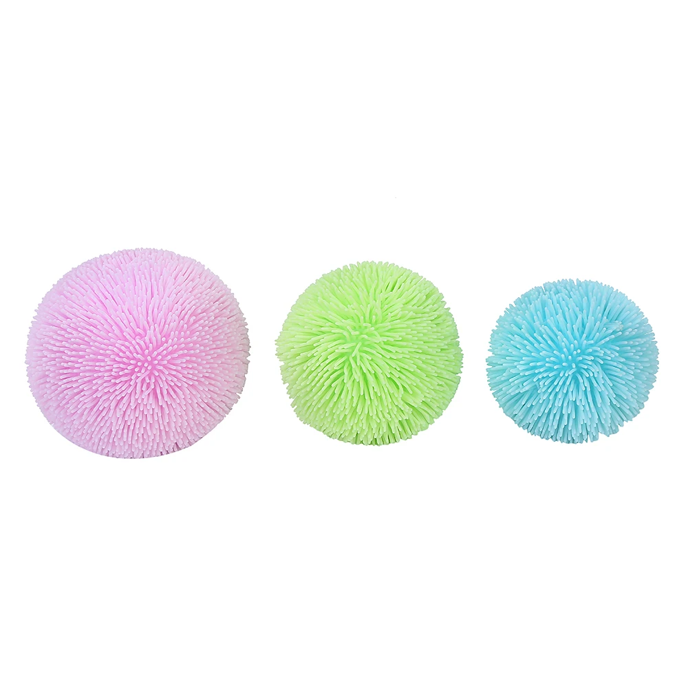 Squeeze Smile Face Yoyo Ball Toy Cute Squishy Face Flashing Yoyo Puffer Stress Ball Toy For Kids