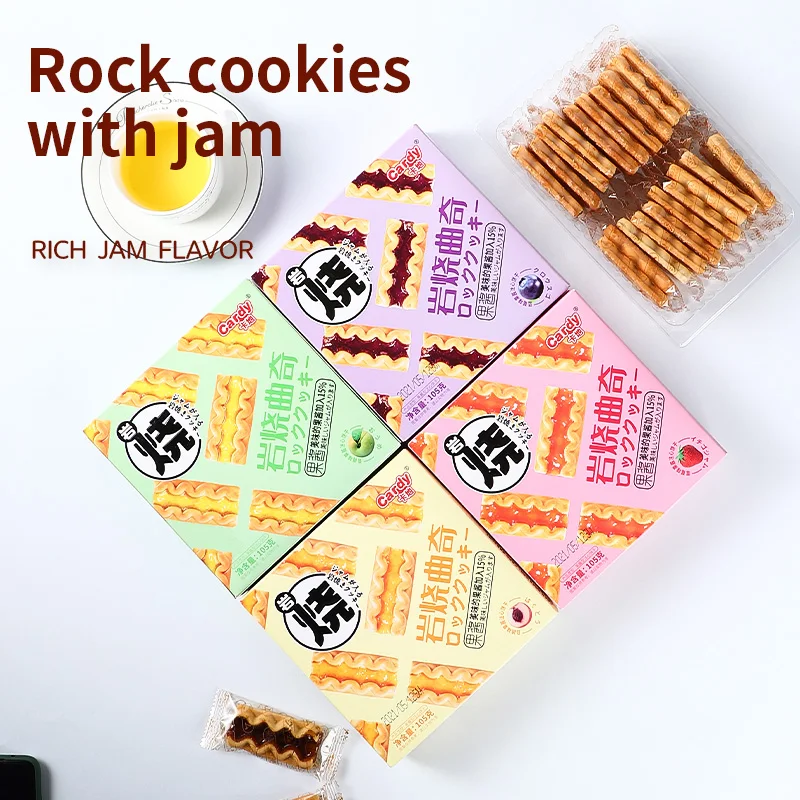 Famous Product from Malaysia fruit jam filled sandwich biscuits cookie cartridge packaging cookies 105g/box