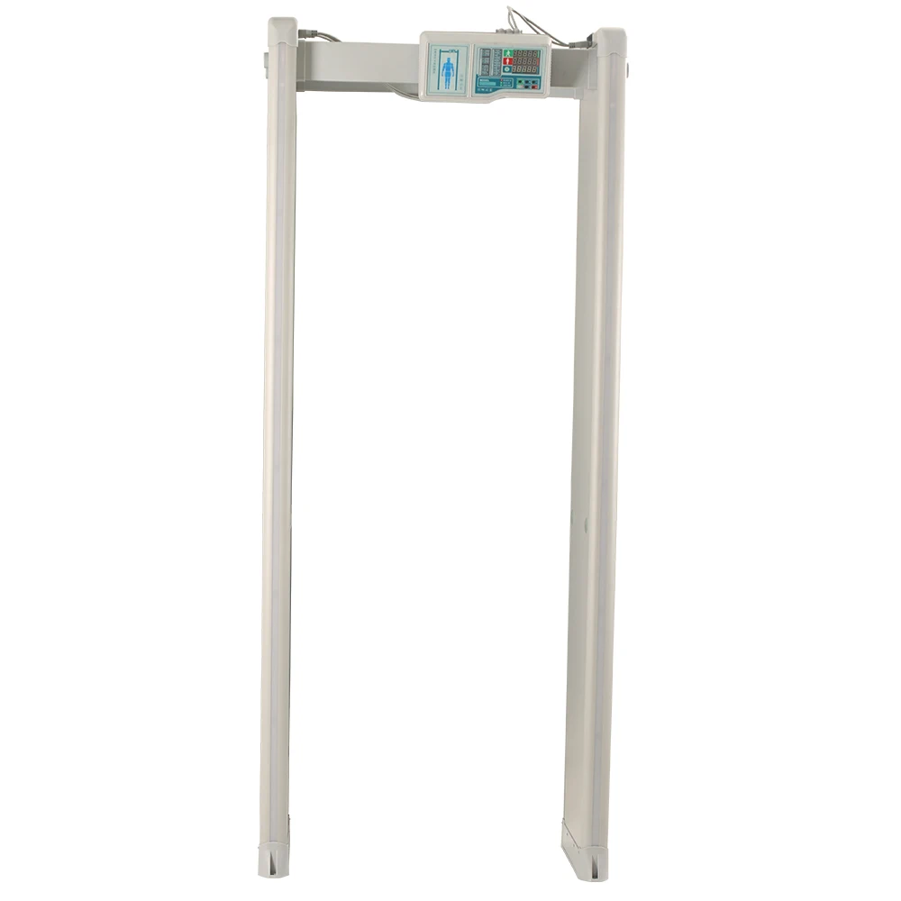 Multi zones walk through metal detector with temperature check function