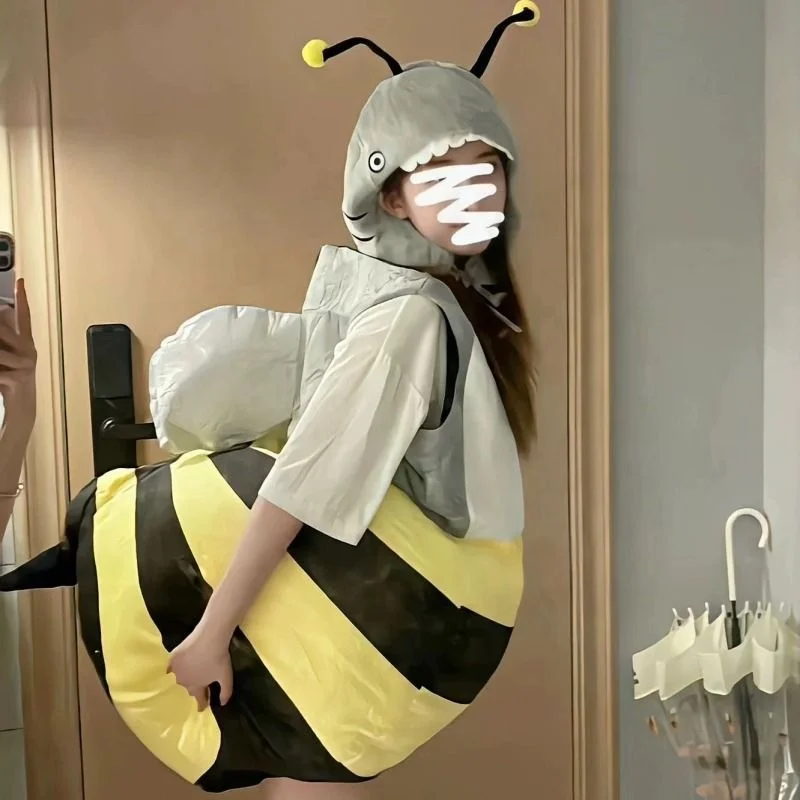 Shark Bee Costume Children Adult Novelty Animal Cosplay Cartoon Doll Suit Halloween Party Fancy Dress Accessories