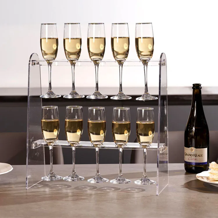 customized champagne wall wedding decor reception centerpiece Glass Stemware Rack Champagne tower acrylic Flute Holder Stand