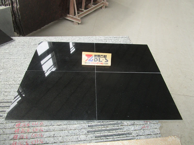 Polished Absolute Black Granite For Grave Shanxi Black Granite Floor Tile 30x30
