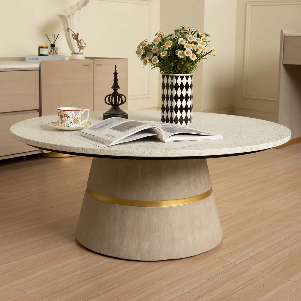 Италия Мраморный Круглый Журнальный Столик, декор для гостиной, натуральный мрамор, чайный столик из травертина для проживания