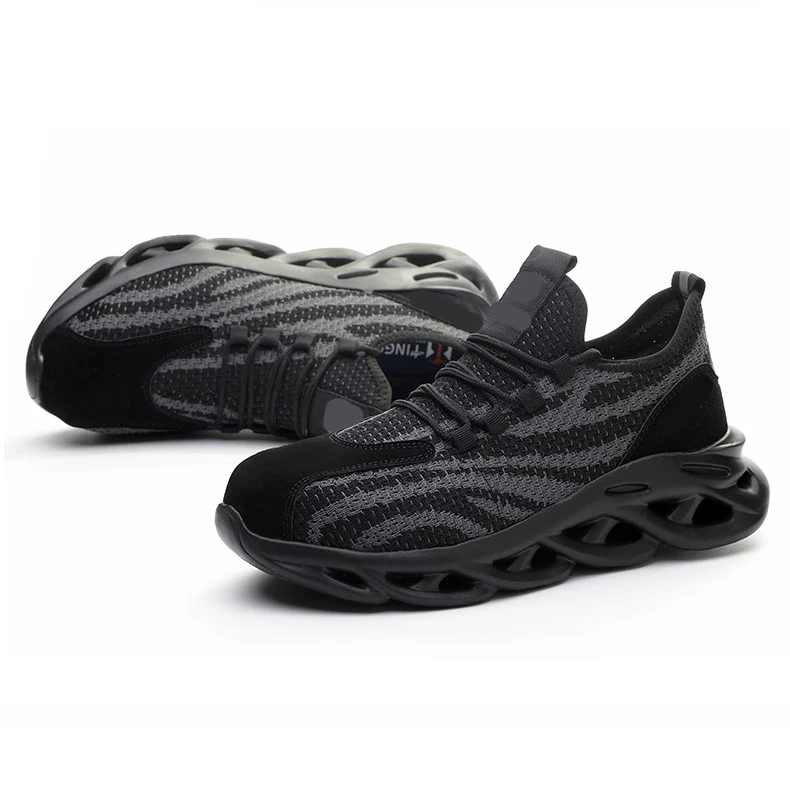 Промышленная защитная обувь для работы, повседневные кроссовки, мужская защитная обувь, противоскользящая Мужская Рабочая обувь с вязаным стальным носком