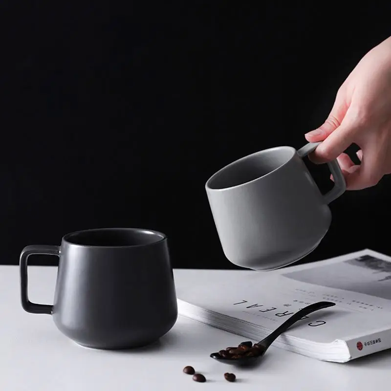 Simple Style Customized Grey/black/white Mug Matte Glaze 350ml Drinkware Coffee Mug Porcelain Cup