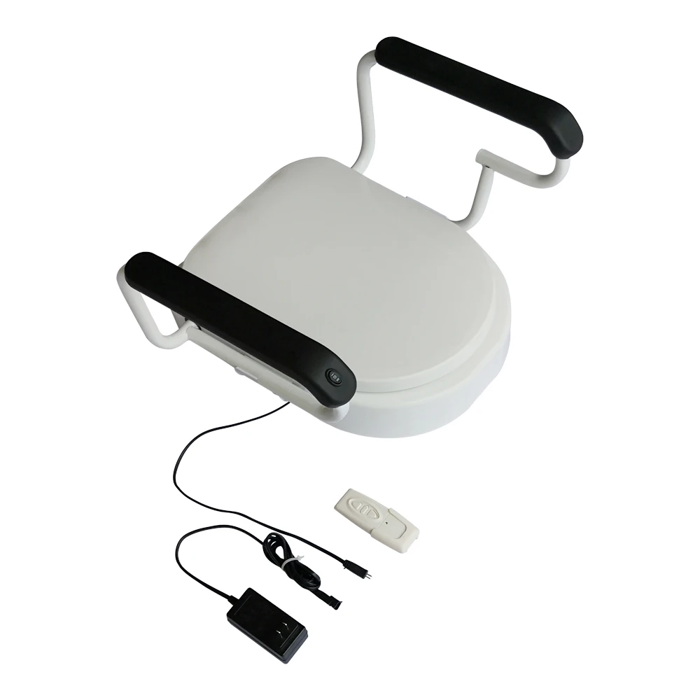 
2020 new design D shape electric freestanding toilet seat handrail helper lift with motor for elderly handicap disabled person 