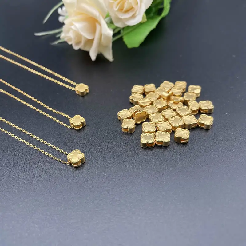 Factory direct sale 3D hard gold 999 pure gold four-leaf clover pendant can be used as necklace or bracelet gold jewelry