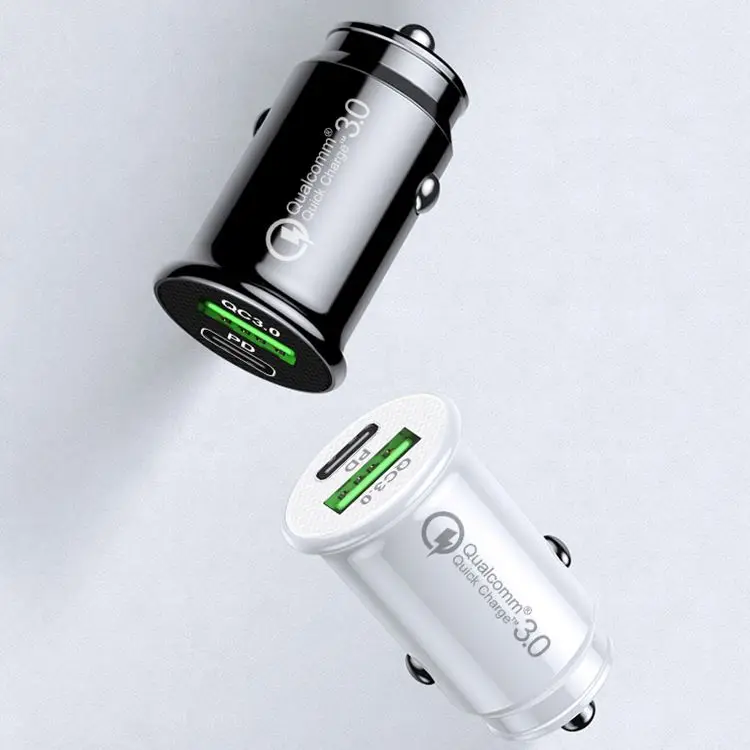  18W PD Car Charger QC 3.0 Fast Charging Power Mini Adaptor For Iphone 11 12 Pro Max Samsung S10 S20 S21 Plus Ultra Note