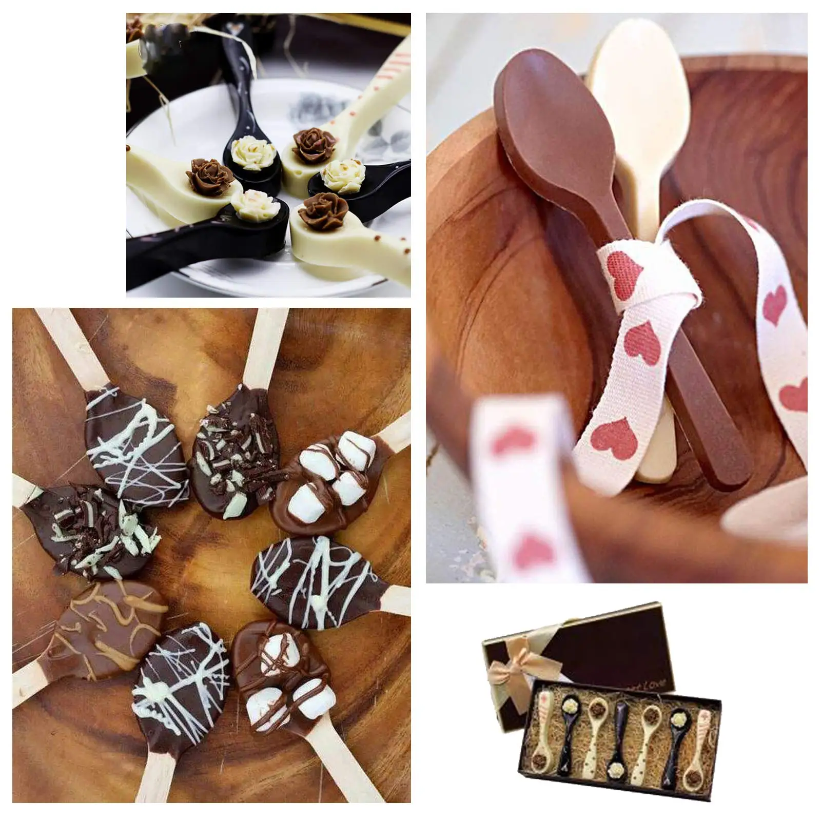 Wholesale Chocolate Spoon Mold Peppermint Spoons Nonstick Silicone Mold Butterscotch Handmade Chocolate Stirring Spoons