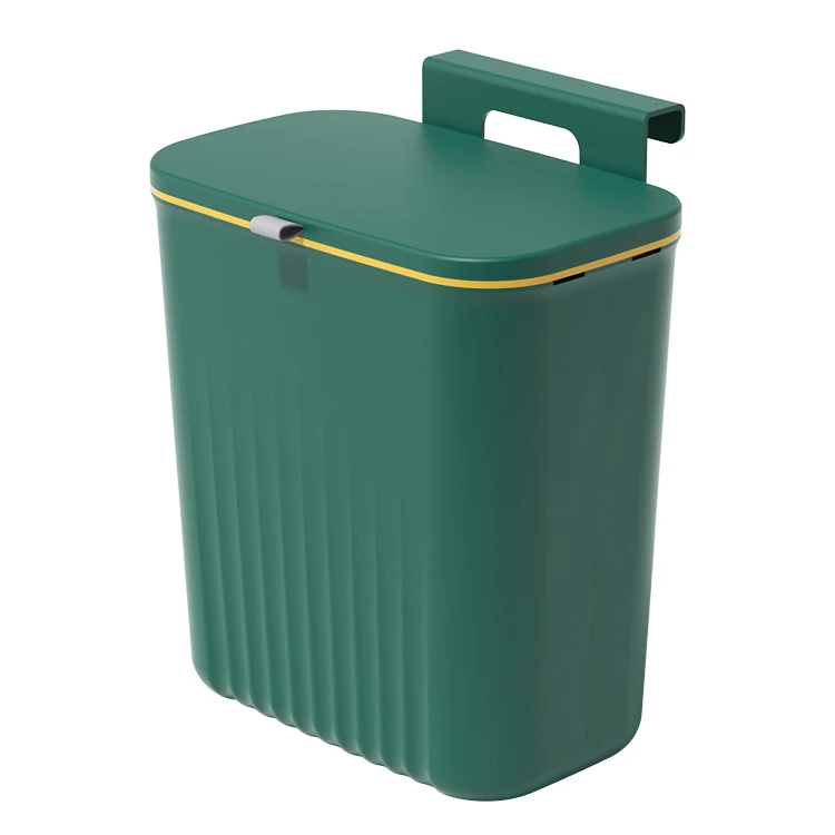 New Style Home Kitchen Portable 9l Square Kitchen Bin,Plastic Wall Mounted Trash Can With Lid