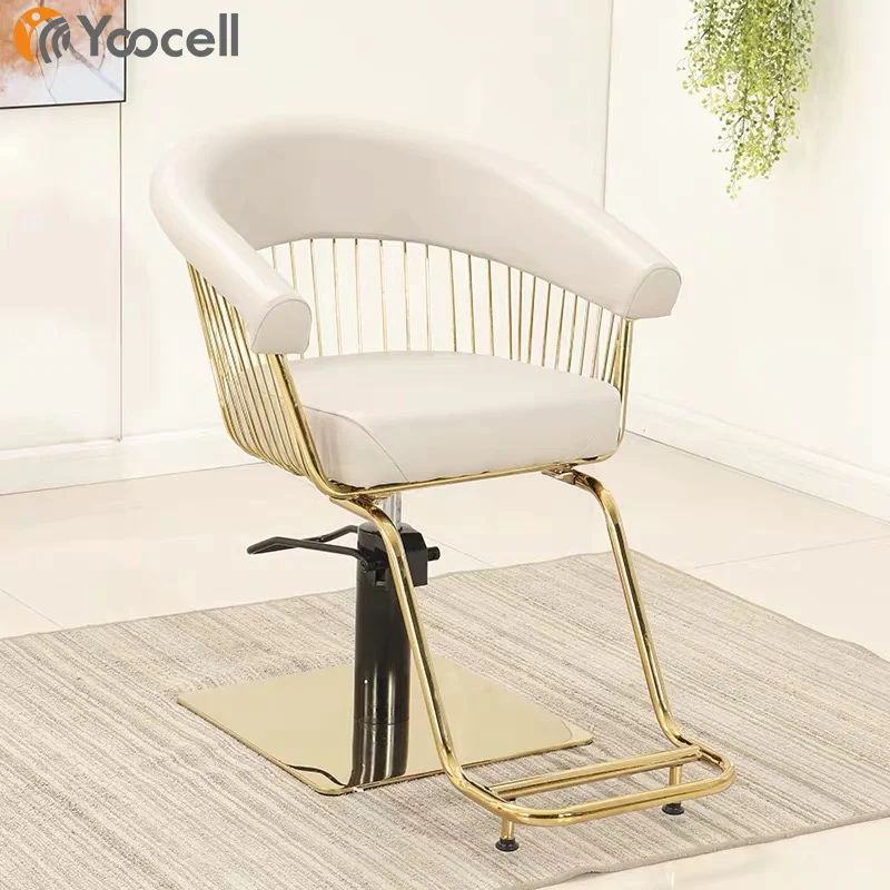 Yoocell all white beauty barber chairs two handles chair barber shop hair old barber chair istanbul for nail salon