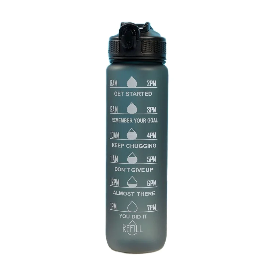1L 32 Oz Straw Strainer Filter Gym Fitness Sports Slim Bpa Free Custom Water Bottle Tritan Motivational Water Bottle For Sport
