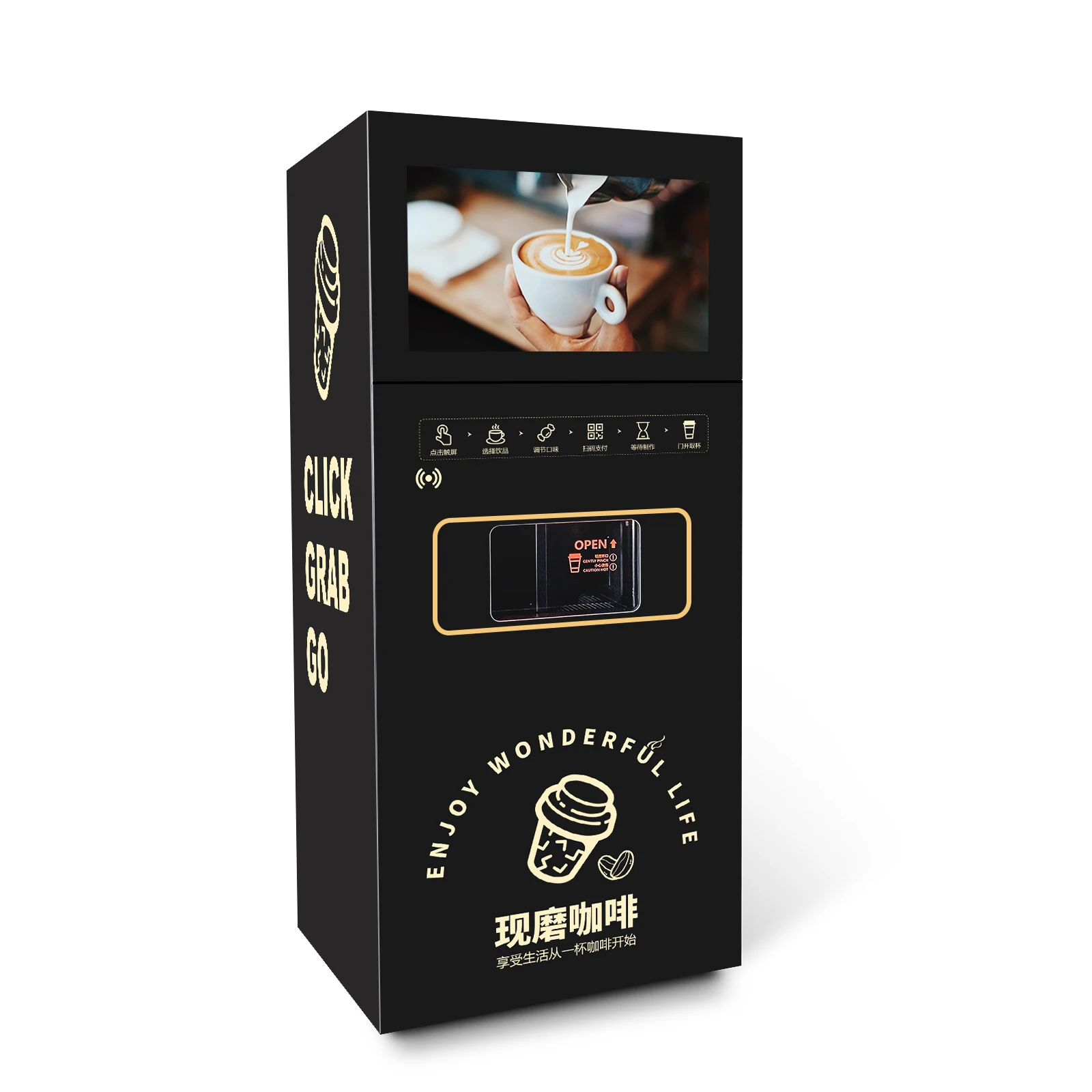 CN Commercial Coffee Vending Machine Desktop Fresh Coffee Maker Fully Automatic Coffee Vending Machine