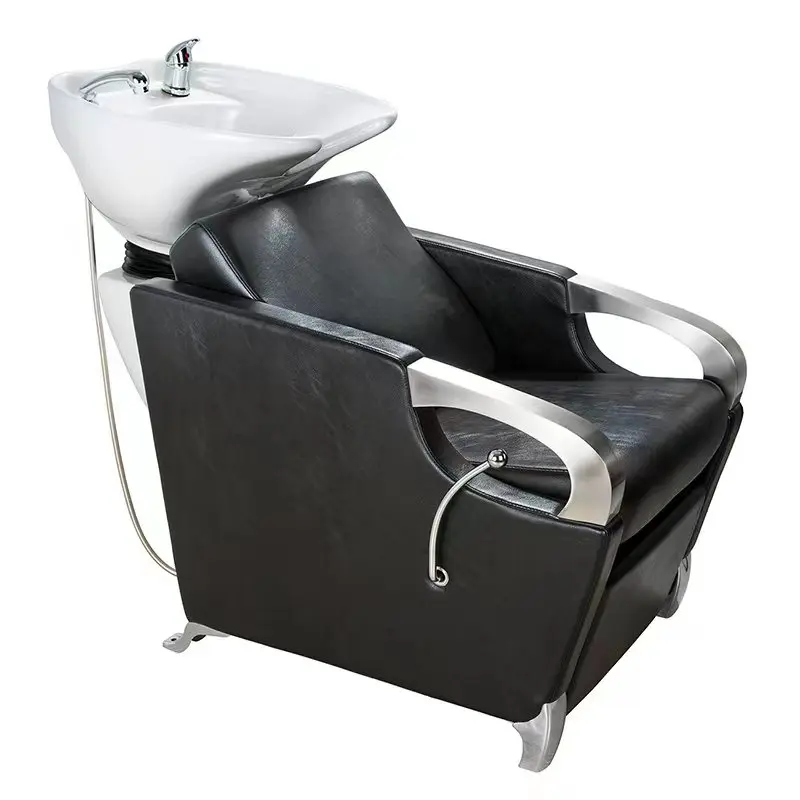New Barber Chairs for Sale Comfortable Shampoo Unit for Hairdressing Metal Iron Salon Furniture Modern Bathroom outdoor
