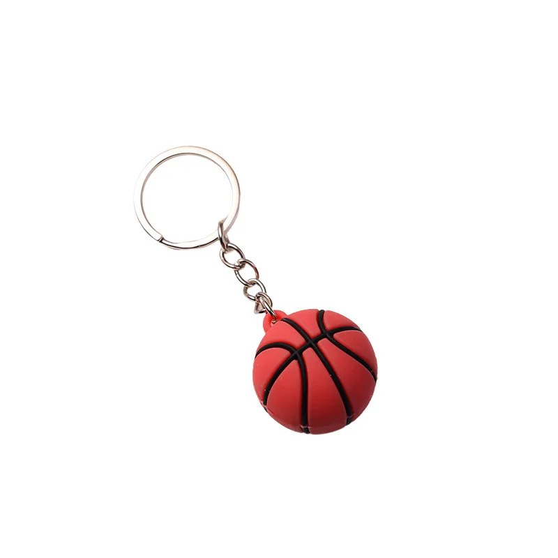 Custom DIY Souvenir Cute Kawaii Mini 3D Basketball Football PVC One Piece Wholesalers Keychain Accessories