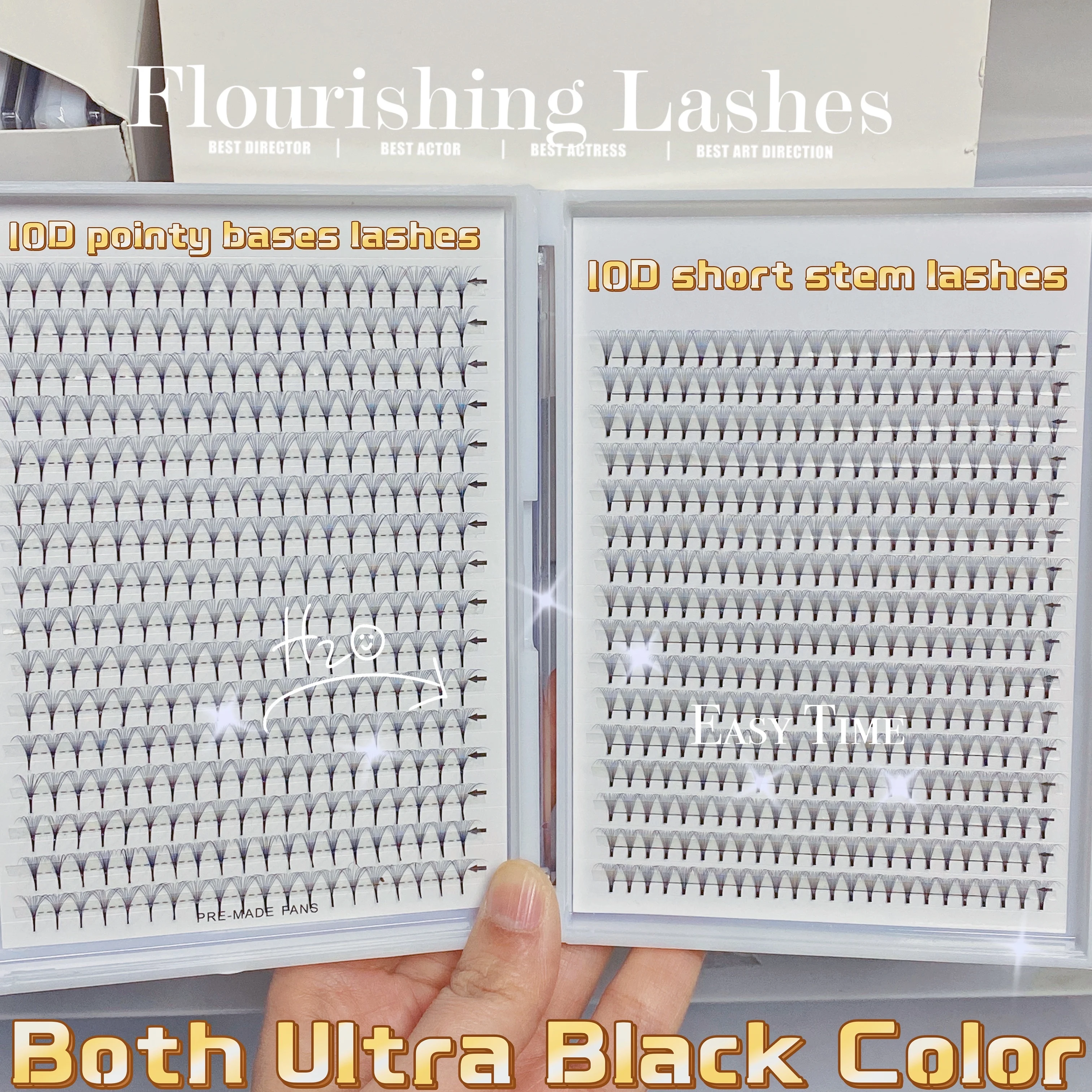 Magnetic eyelashes no glue premade fans 3D 4D 5D 6D 10D C D  curl 0.07 8-15mm russian volume eyelashes extensions