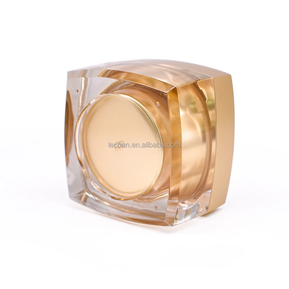 Fine workmanship 15g 20g 30g 50g Acrylic gold square jar face cream bottle eye cream jar