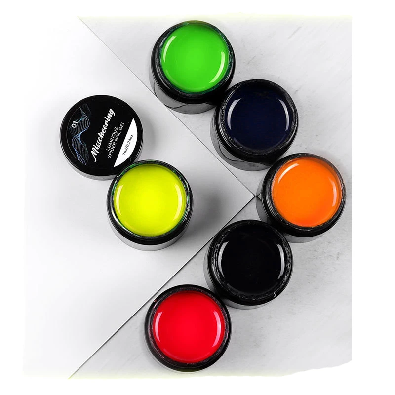 Neiss glowing at night luminous glitter gel nail art polish spider gel