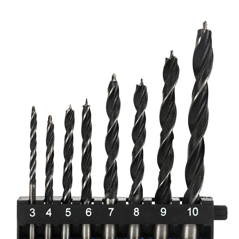 
HSS Fully Ground Twin Land Flutes Tin-Coated Wood Brad Point Drill Bit For Wood Drilling 