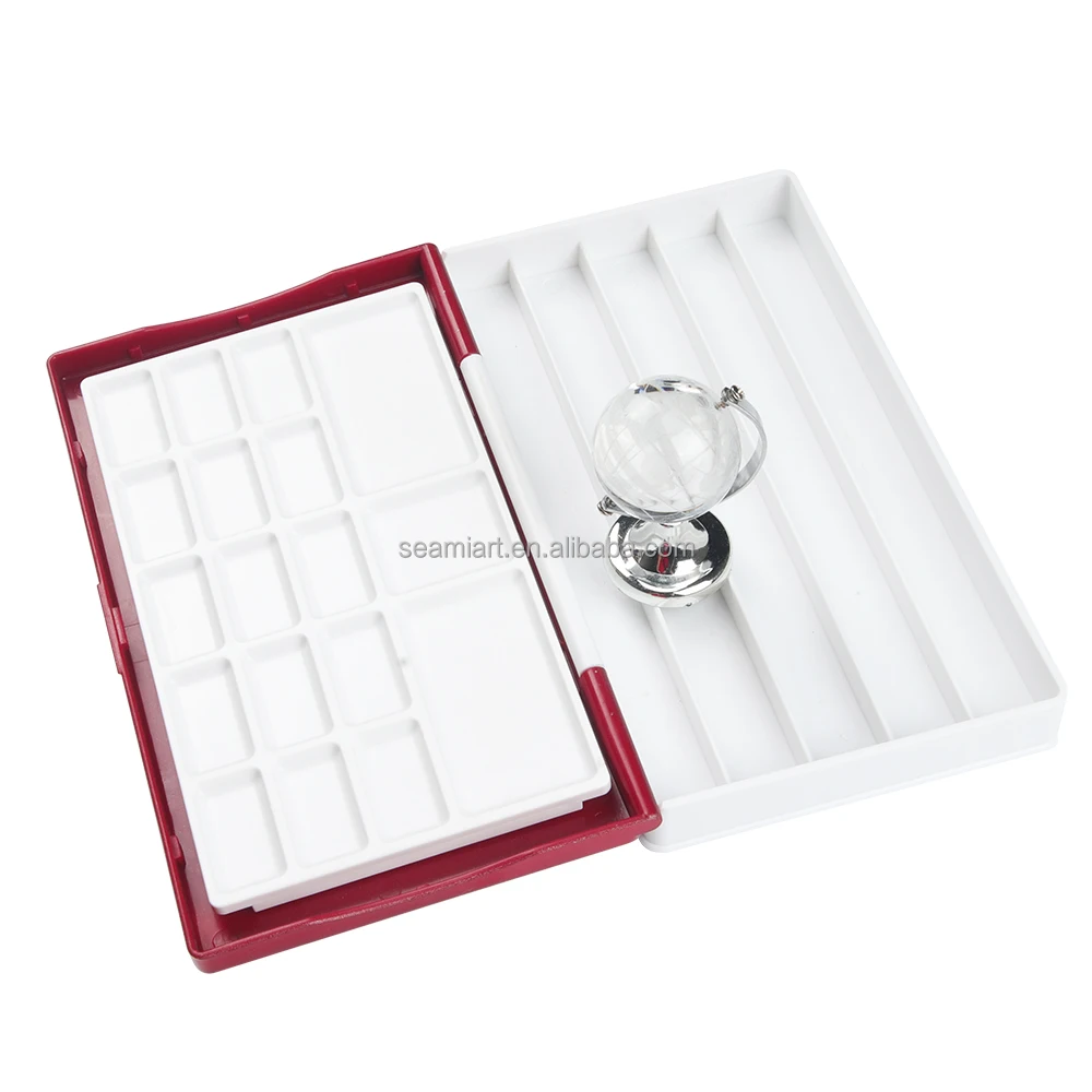 Artist Supply plastic paint palette case painting Box half pan storage for watercolors subpackage