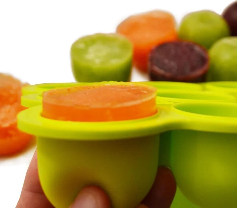 KingKam Non Toxic 9x3oz Baby Food Freezer Tray with Clip-on Lid BPA free Silicone Baby Food Storage Container