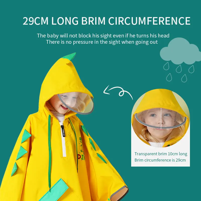 Factory Supply Kids Waterproof Rain Cape Customizable Logo Portable and Reusable Fashion Polyester Hooded Raincoats for Girls