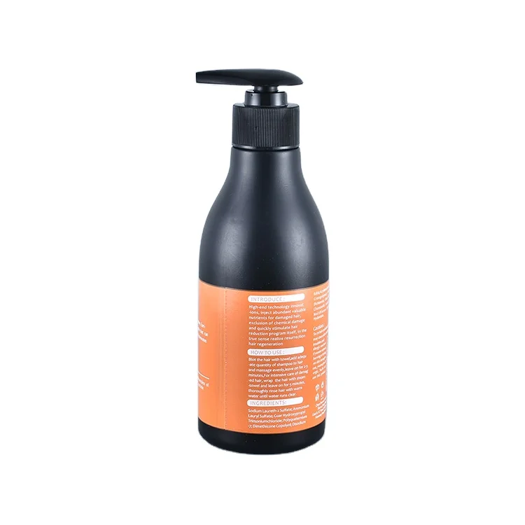 Custom Color PE Plastic Packaging Body Wash Shampoo Black Shower Gel Bottle With Lotion Pump