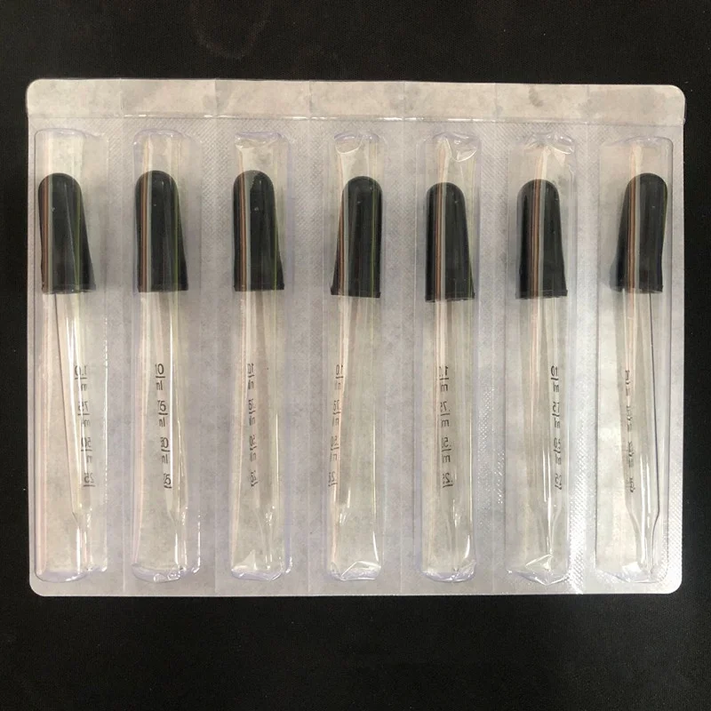 1ML Calibrated Essential Oils Eye Glass Dropper Pipette with Black Suction Bulb for Medicine Art Liquid