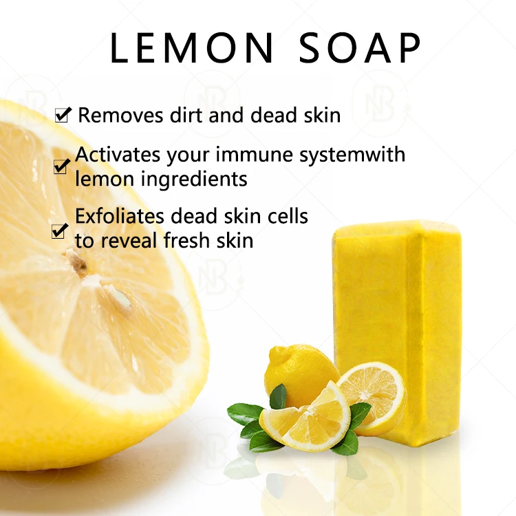 Custom Solid Fragrance Beauty Antibacterial Lemon Soap for Glowing Skin with Logo
