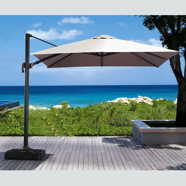 Arlau High Quality Outdoor Luxury Rectangular Cantilever Patio Commercial Parasol Umbrella