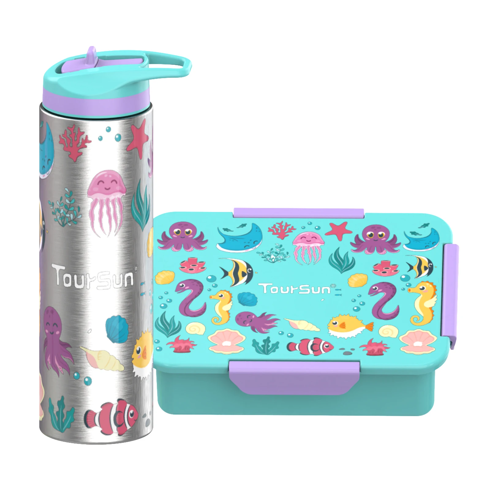 Bpa Free Bento Lunch Box Double Wall Stainless Steel Water Bottle For Kids