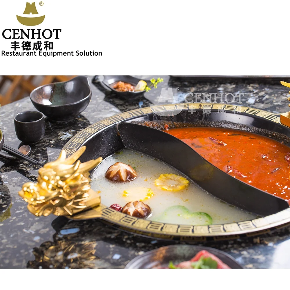 CENHOT  High Quality Stainless Steel Round Shape Hot Pot Dragon Stockpot