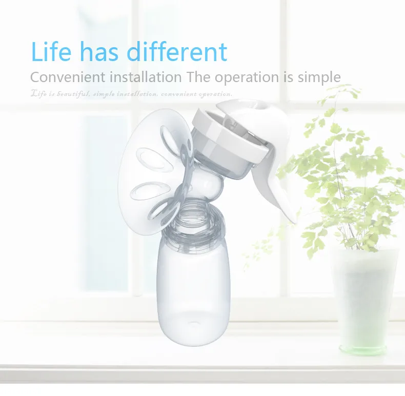 2023 New Real Bubee High Quality Silica Gel Manual Breast Pump Collection Baby Feeding Manual Breast Pump for Mommy