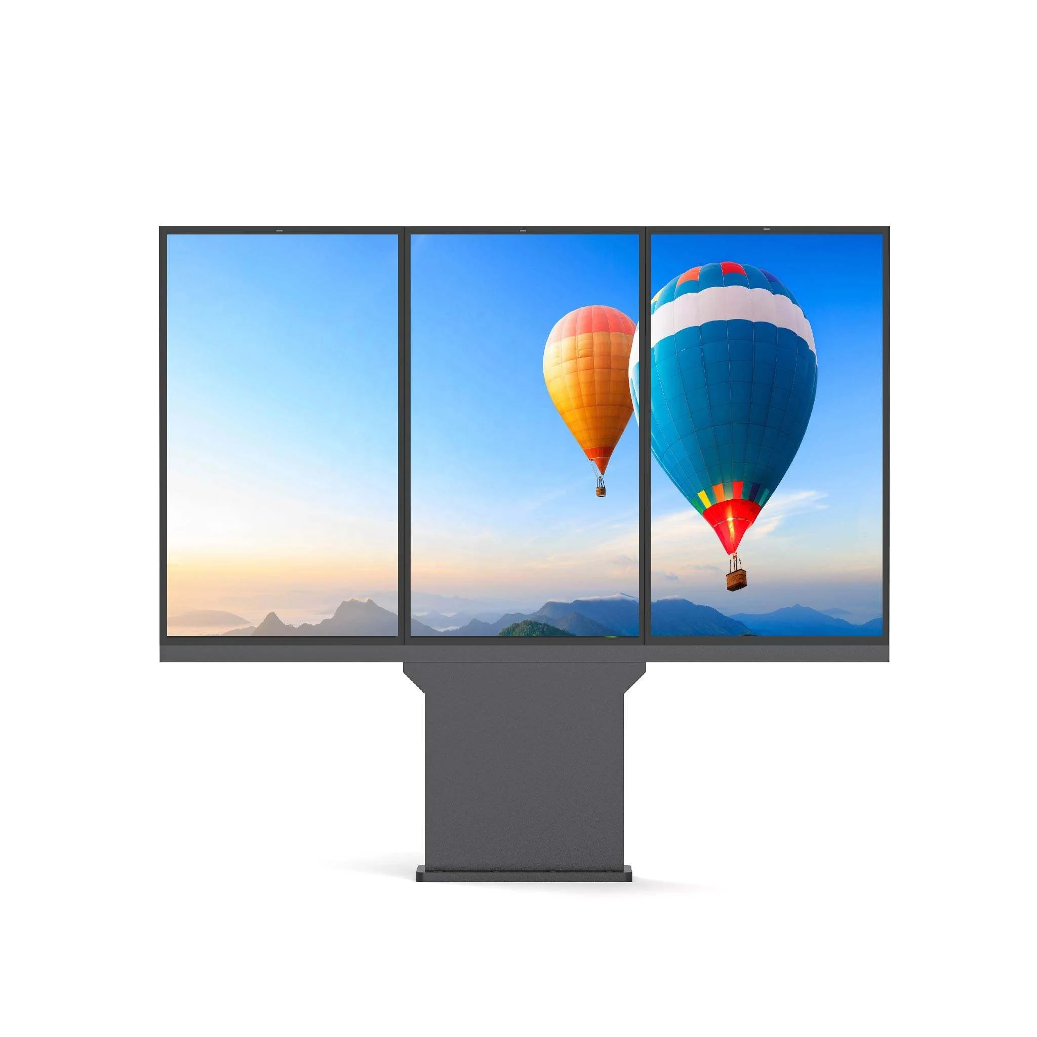 LDZdisplay CE RoHS FCC IP66 Ultra Thin Outdoor All In One Fans Cooling Single Double Or Triple Screen Digital Signage Kiosk