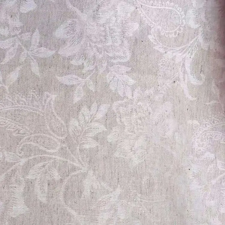 Factory wholesale yarn-dyed jacquard plaid cotton linen fabric pure manufacture for home textile