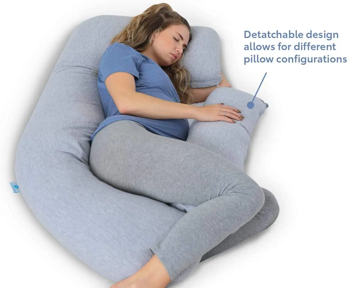 Pregnancy Pillow, Grey U-Shape Full Body Pillow