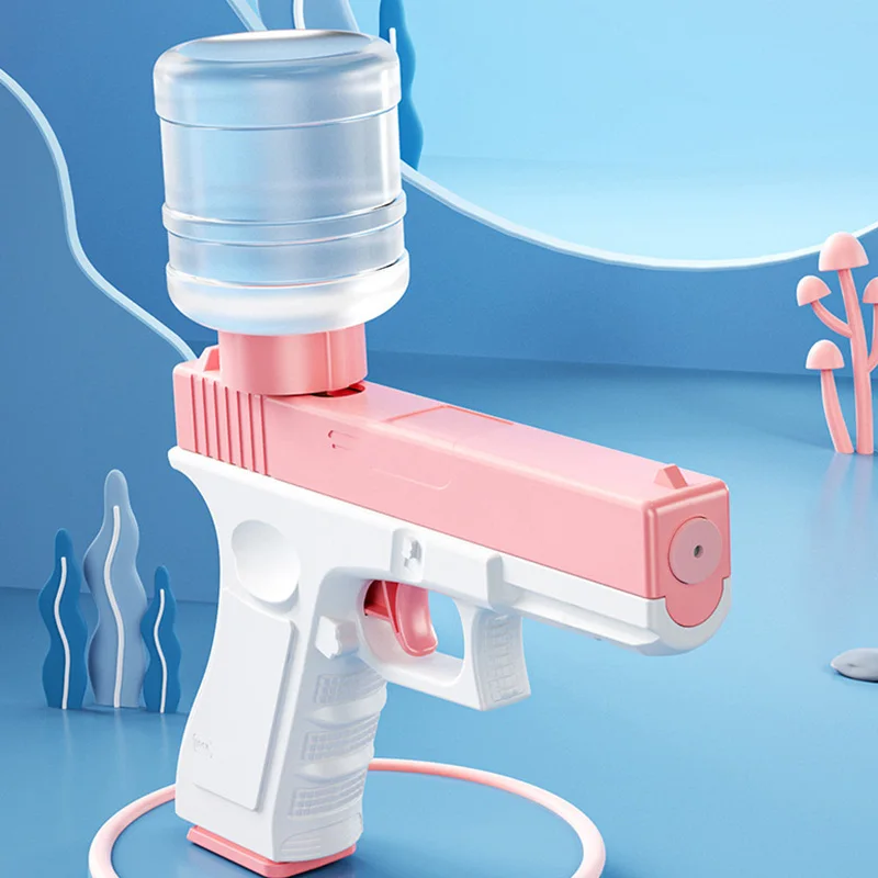Electric Continuous Firing Water Gun With Large Capacity External Mineral Water Bottle For Water Fighting Toys