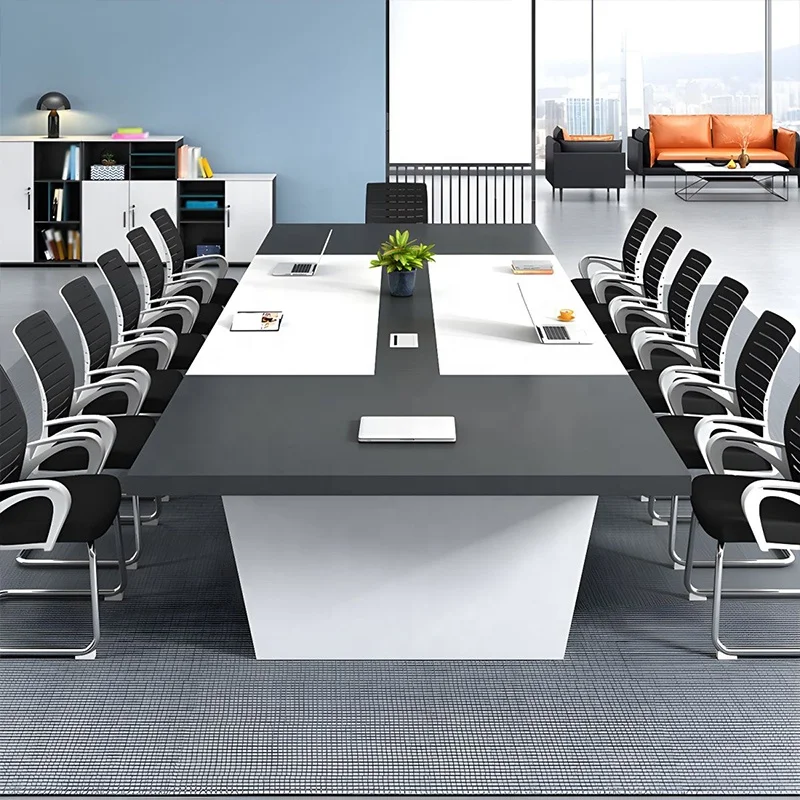 Elegant White office furniture meeting room table and chair  for  Office