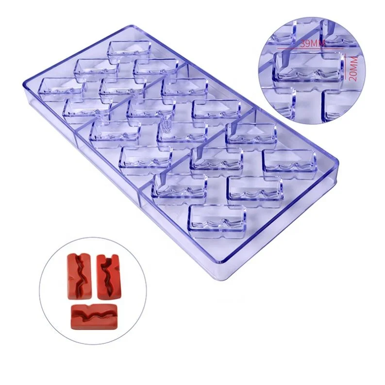 Rectangular Shape 18 Cavity Fondant Cake Candy Moulds 3D Clear Plastic Chocolate Mold for Baking