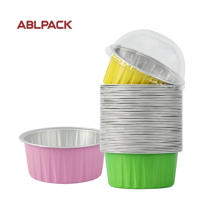 ABLPACK New style Food Containers Packaging Aluminum Foil Container Disposable Bakeware Cup With Sealing Lids