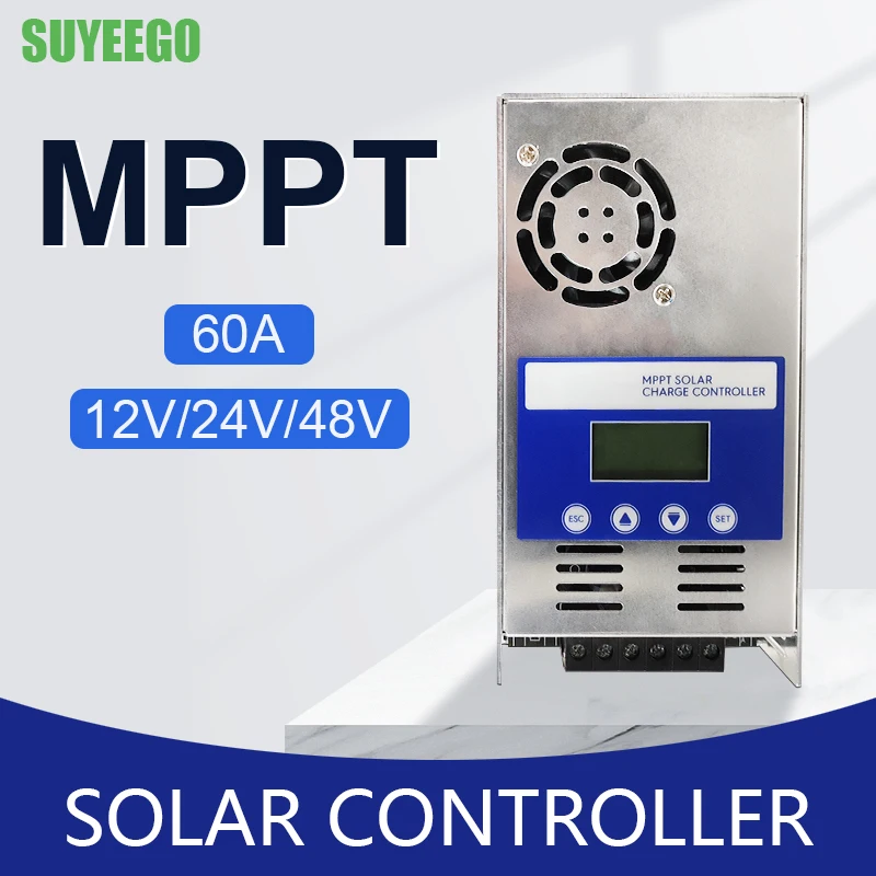 Suyeego MPPT Solar Charger 12V/24V/48V 40A 60A MPPT Solar Charge Controllers fit Gel, lead-acid ,lithium battery