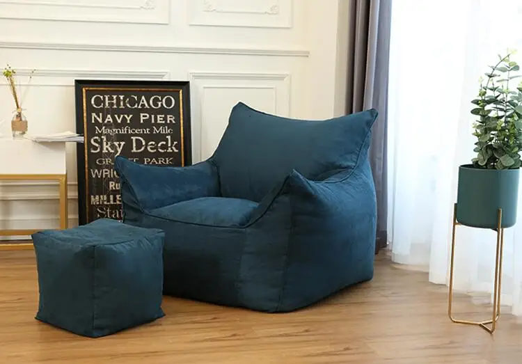 Living room mall furniture Lazy Sofa  Waterproof Lazy Lounger Puff Sofa, Armchair Bean Bag chair cover puff