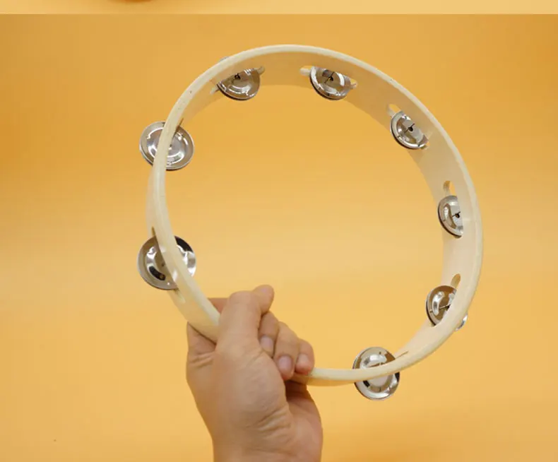 Hot selling wooden tambourine headless musical mini drum bell