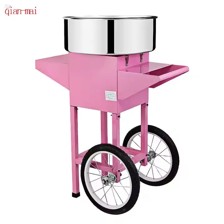 Electric Professional Full Automatic Cotton Floss Candy Maker Cart Single Cabinet Commercial Cotton Candy Machine(Ordinary)