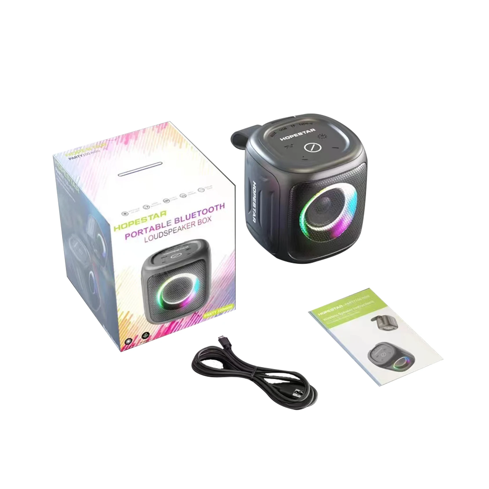 Китайская фабрика, Новое поступление, портативный динамик hopestar 100 mini IPX6, водонепроницаемый динамик, RGB саундбар, динамик