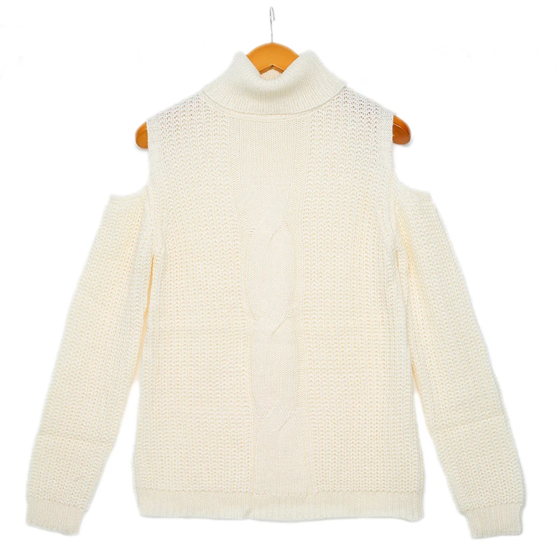 Women sweaters 2021 oem custom knit jacquard chunky turtle neck loose pullover sweater women